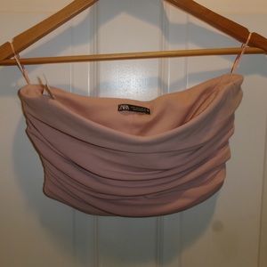 ZARA Light Pink Bandeau Top